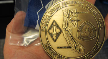 PCT Completion medal. Photo by Jack Haskel