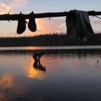 2013 Photo Contest - Human Spirit - Second Place Daredevil cleaning up at sunset at Squaw Lake just off the PCT in Sky Lakes Wilderness, Ore. Photo by: Danielle Kelley