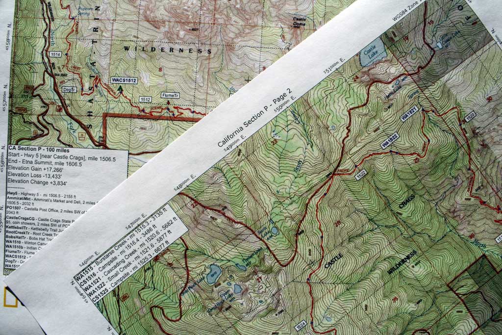 Halfmile's PCT maps. Photo by Jack Haskel
