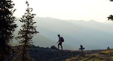 A thru-hiker takes a turn in Northern California. Photo by Ryan Weidert