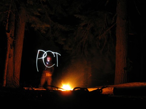Pacific Crest Trail light painting. Photo by Deems Burton