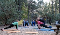 Yoga in Idyllwild state park campground. Photo by Jack Haskel