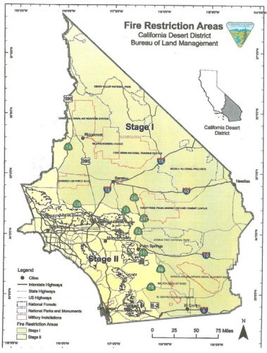 SoCal BLM Fire Restriction Map