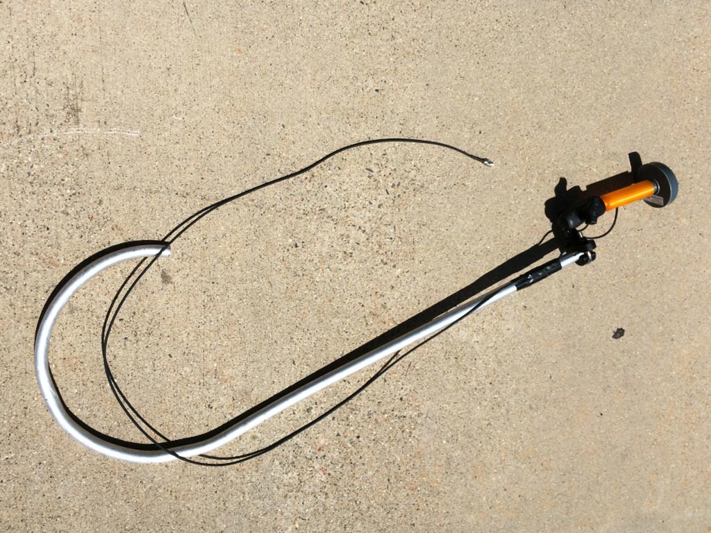 This is the entire antenna assembly... The loop at the bottom is to keep the assembly from twisting in a pack. The Geo Logger is connected at the end of the wire and carried in a pack. Sorry, but I forgot to get a picture of the Geo Logger in its final configuration, connected to the antenna.