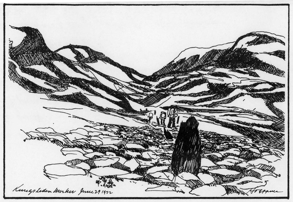 Charles' illustration from his 20-day solo on the Kungsleden Trail (Kings Trail) in Sweden.