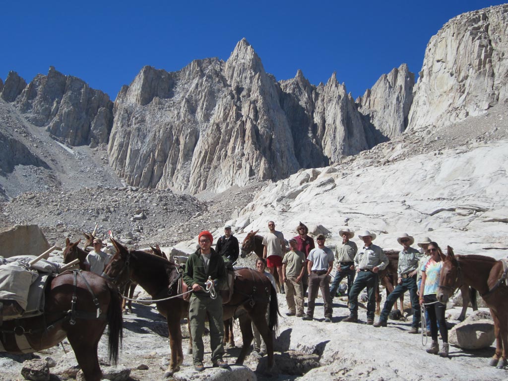 Packers and trail workers together below Mt. Whitney.