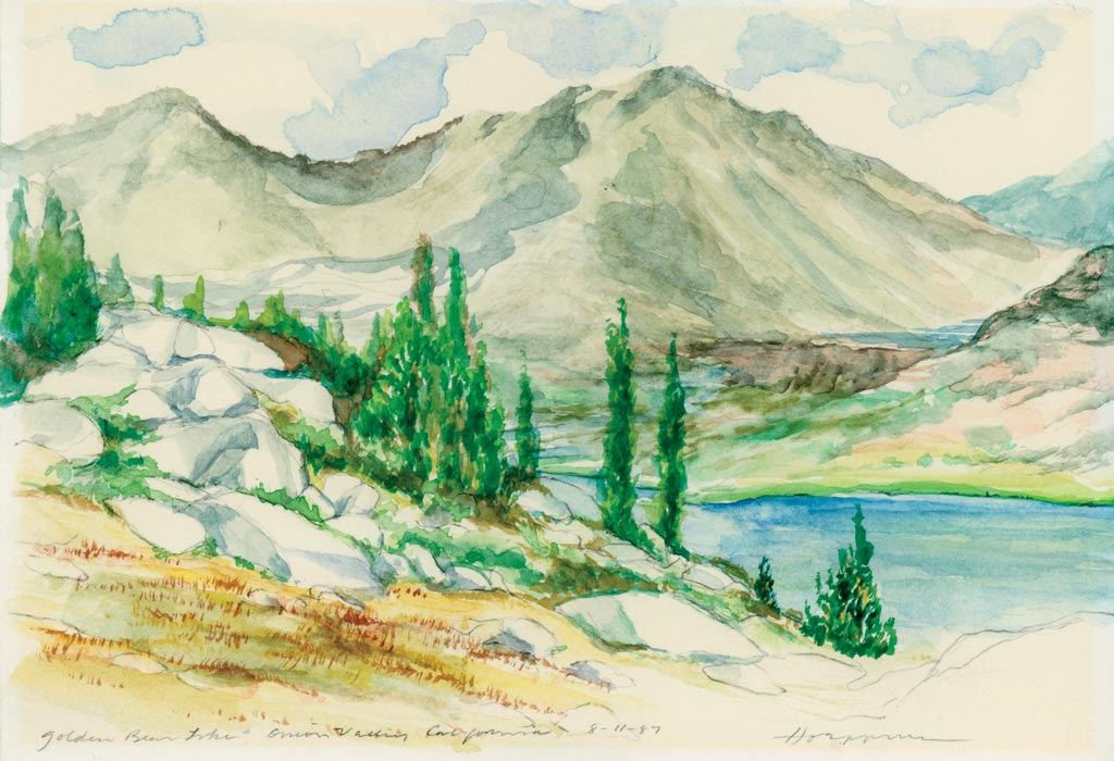 Charles loved watercolor. Here's a scene from the John Muir Trail.