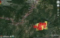 MODIS fire layer taken at 3:25pm on 8/1/14