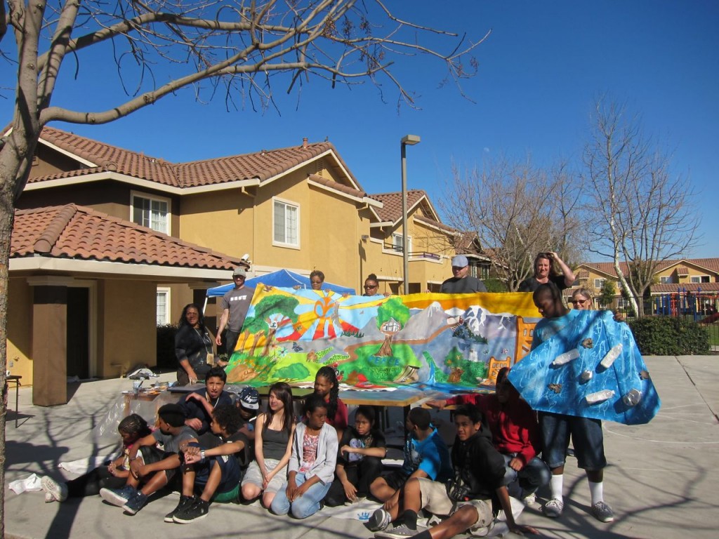 After the first day of work on the PCT mural. 