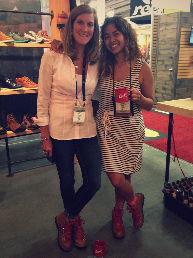 Marina and Julie from Danner sporting cool boots at PCTA benefit happy hour.