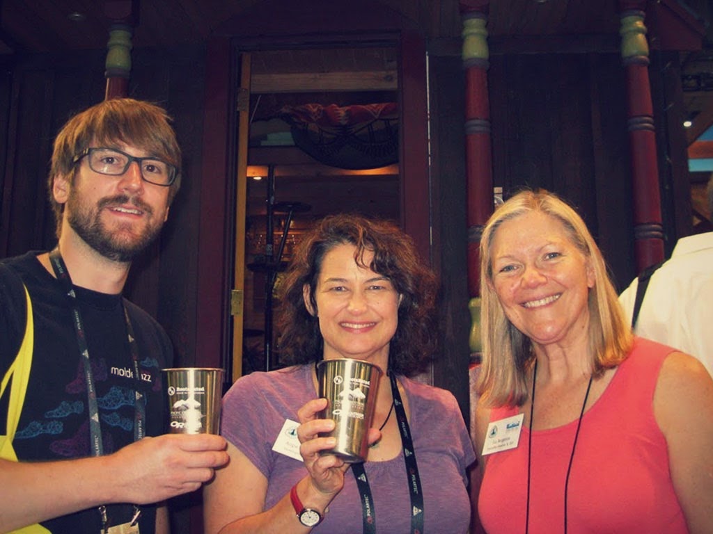Brian Ryback. Angie Williamson, Liz Bergeron from PCTA hanging out at the Roots Rated happy hour.