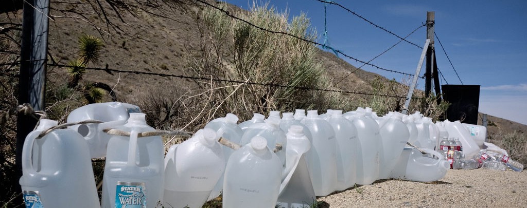 A water cache on the Pacific Crest Trail.
