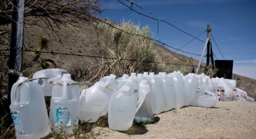A water cache on the Pacific Crest Trail.