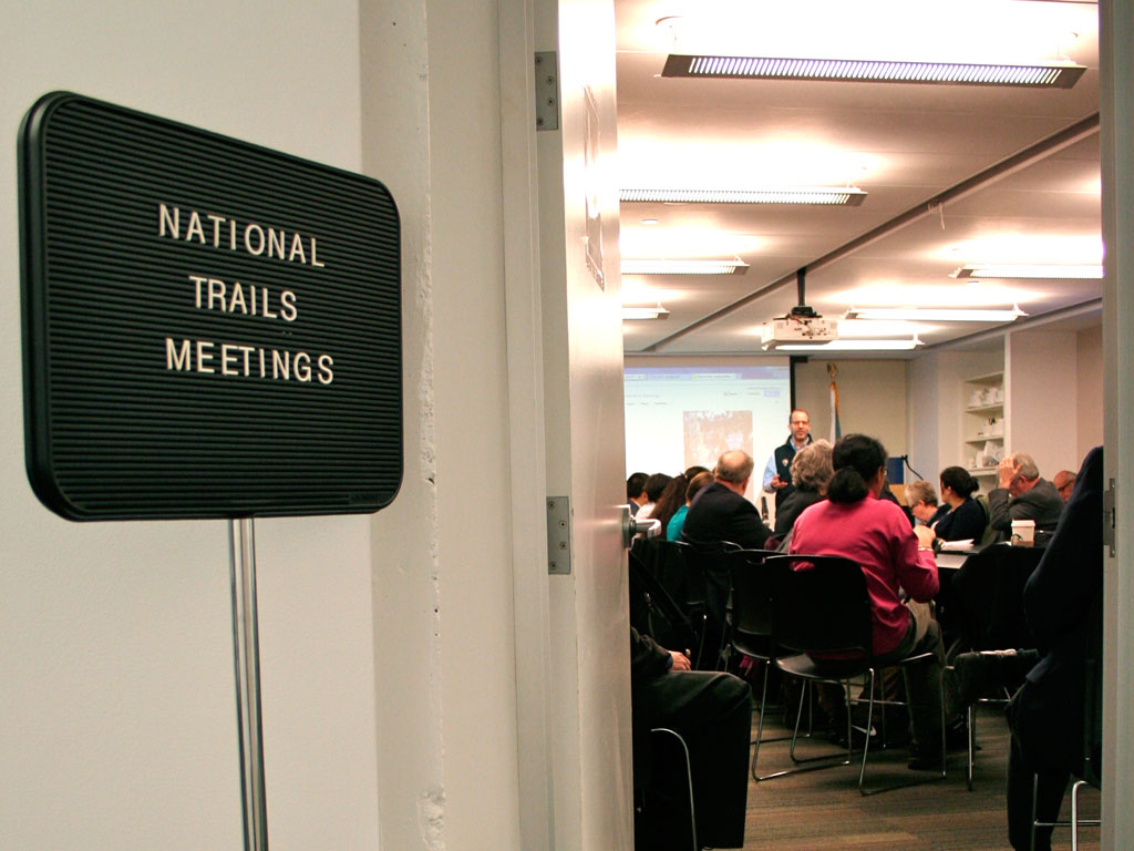 Trail organization representatives and National Park Service (NPS) representatives discuss youth engagement and the future of our national trails at the NPS Headquarters.
