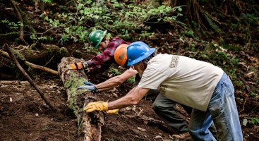 Practicing trail decommissioning. Photo: Grey Feather Photography.