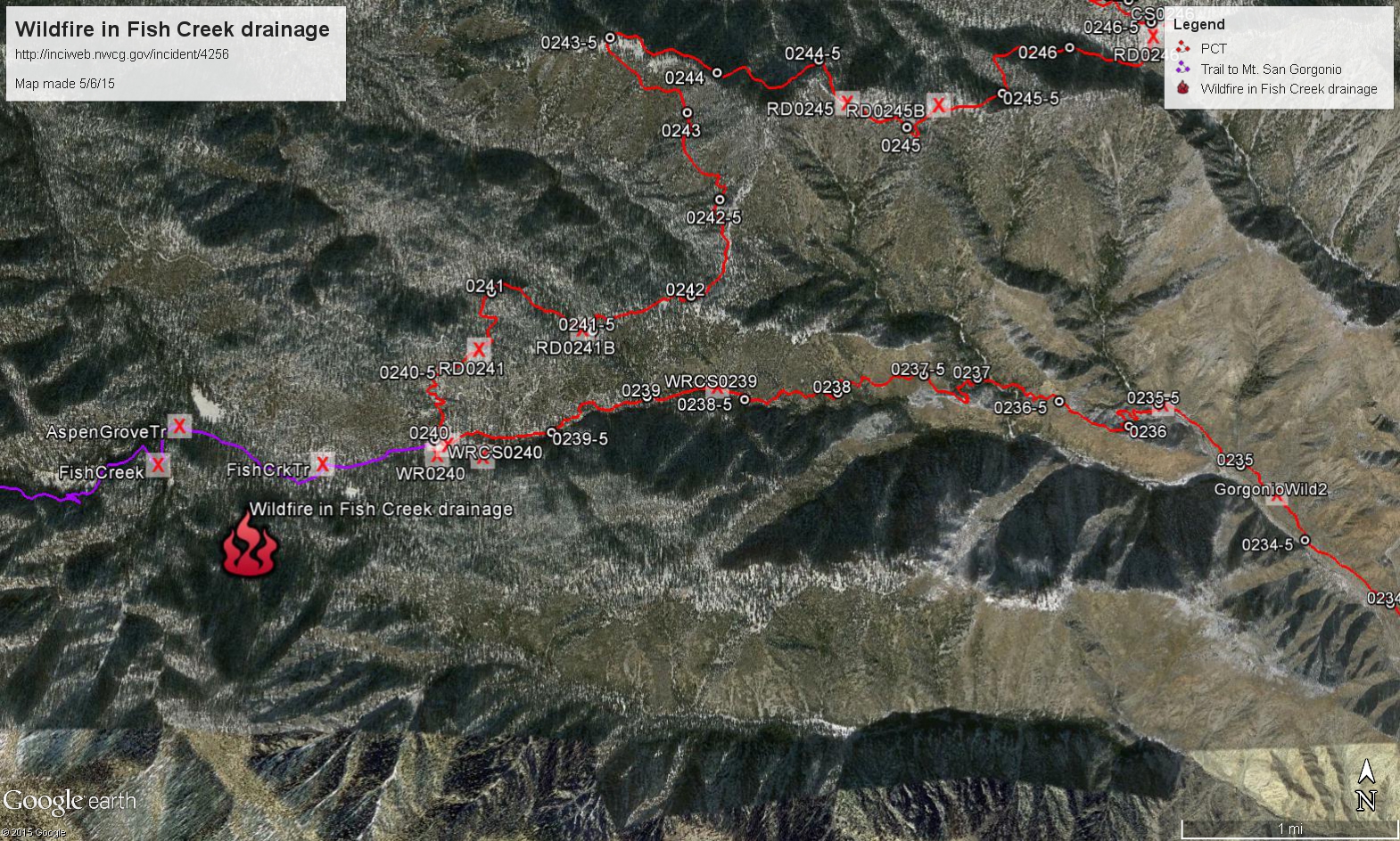 Wildfire in Fish Creek drainage