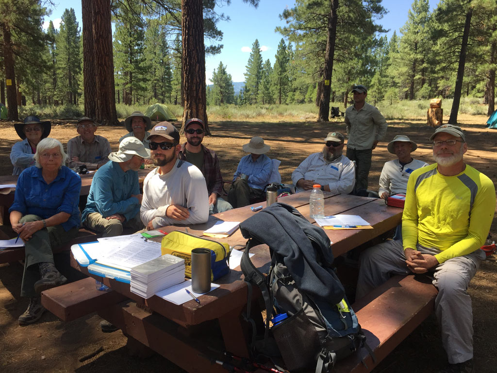 Class time at the Trail Skills College. It's remarkable how much there is to learn about the Pacific Crest Trail. This was our Intro to Scouting and Adopting sections of the PCT.