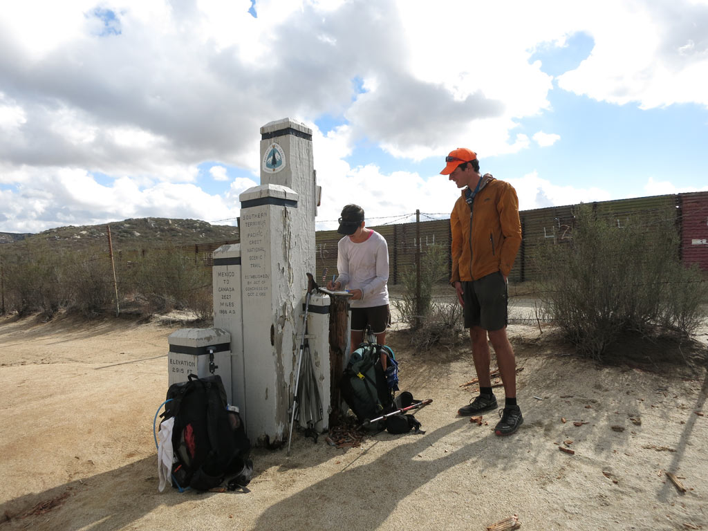 Signing the register at the Southern Terminus on Nov. 1, 2014. Photo by David Lippke.