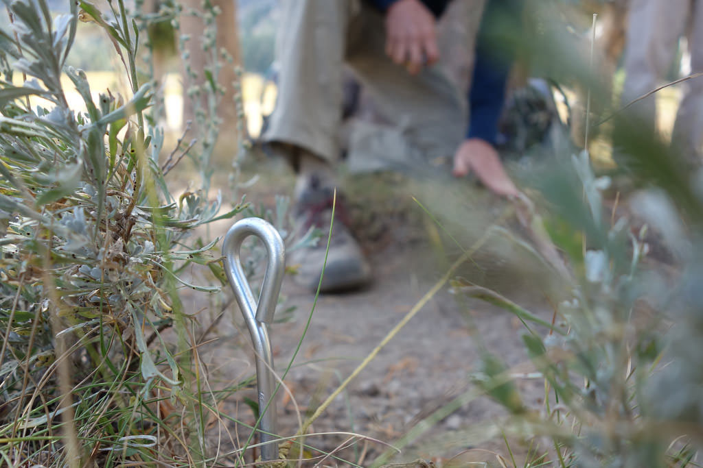 Measuring soil loss.