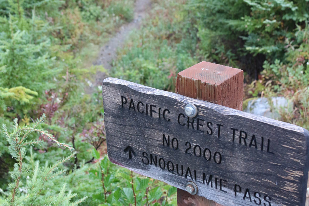 A sign guides the way at the road crossing at Windy Pass.