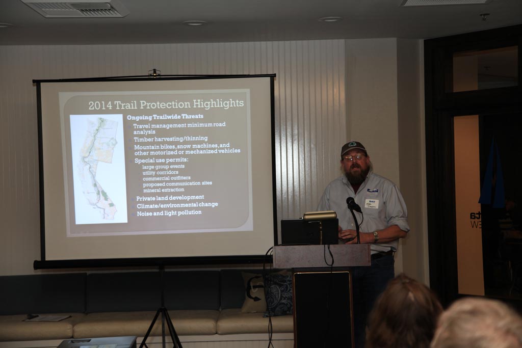 Mike Dawson giving an overview of some of our recent trail protection activities.
