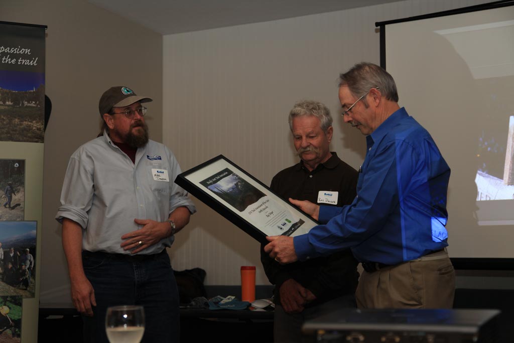 Ray Delger receives the Regional Trail Maintainer of the Year Award.