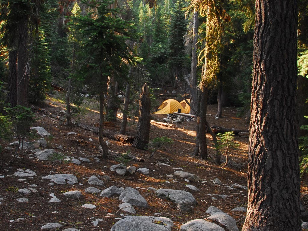 A morning campsite on the Pacific Crest Trail