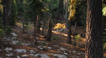 A morning campsite on the Pacific Crest Trail