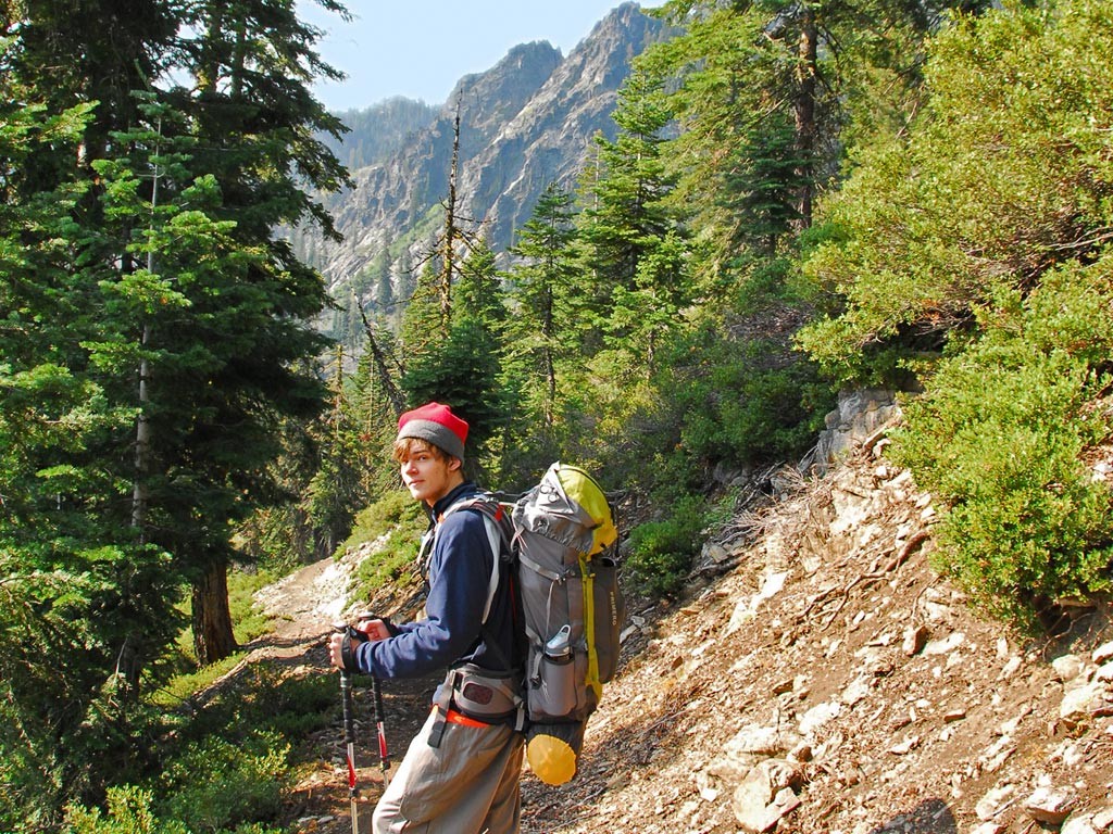 Teen hiking the PCT