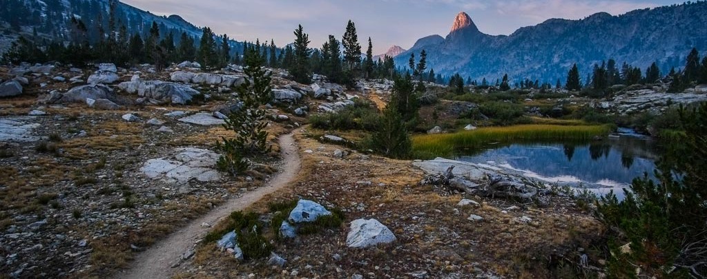 Fin Dome in Kings Canyon National Park. The Pacific Crest Trail/John Muir Trail winding away.