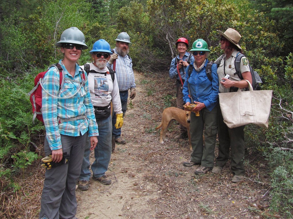 Some of the Pounder's Promise crew on the section of PCT that they steward.