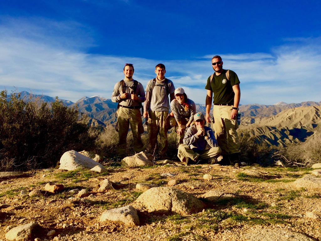 The team taking a hike in Whitewater Preserve.