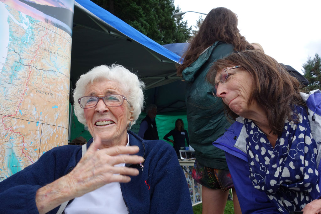 Jean Mathews, left, at PCT Days.