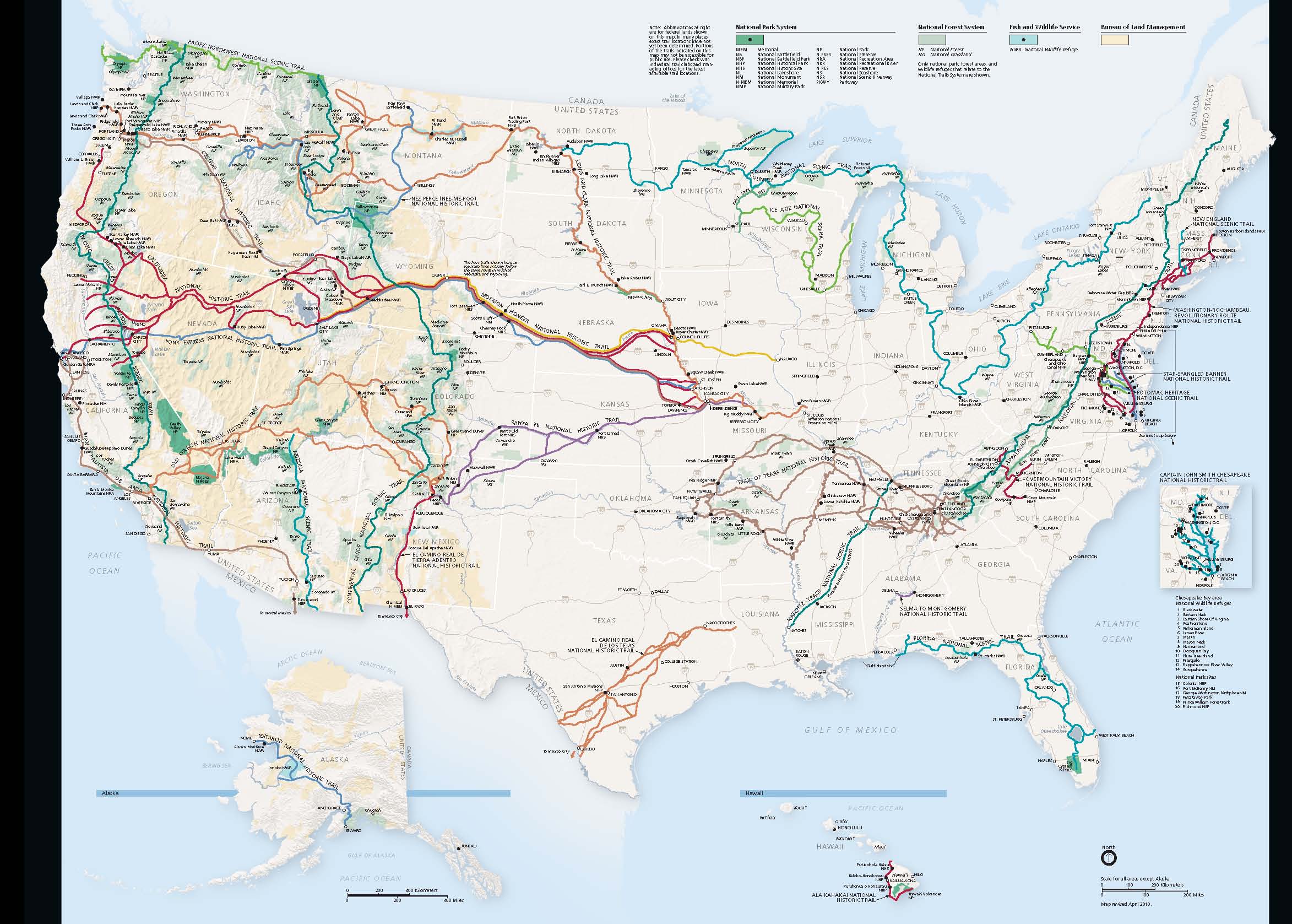 The National Trails System as it exists today.
