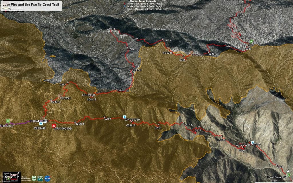 Lake Fire and the Pacific Crest Trail