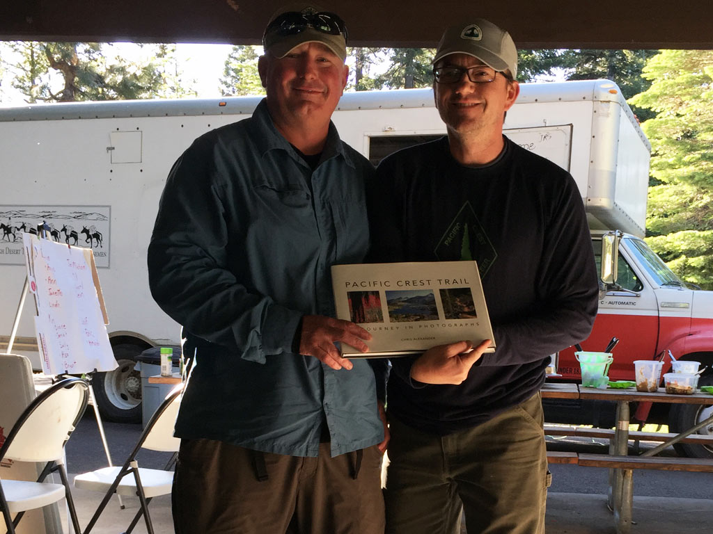  Mick Mc Bride was presented with the 2015 Regional Trail Maintainer Award for the Big Bend region. PCTA’s Big Bend Regional Representative Ian Nelson thanked Mick for his active leadership in the founding of PCTA’s local Southern Oregon Rockers volunteer group.