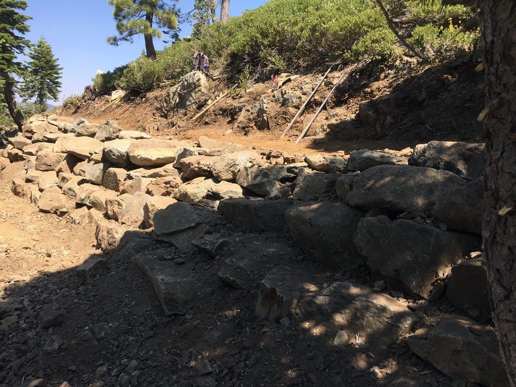One of the larger rock projects within the Sierra Buttes realignment.