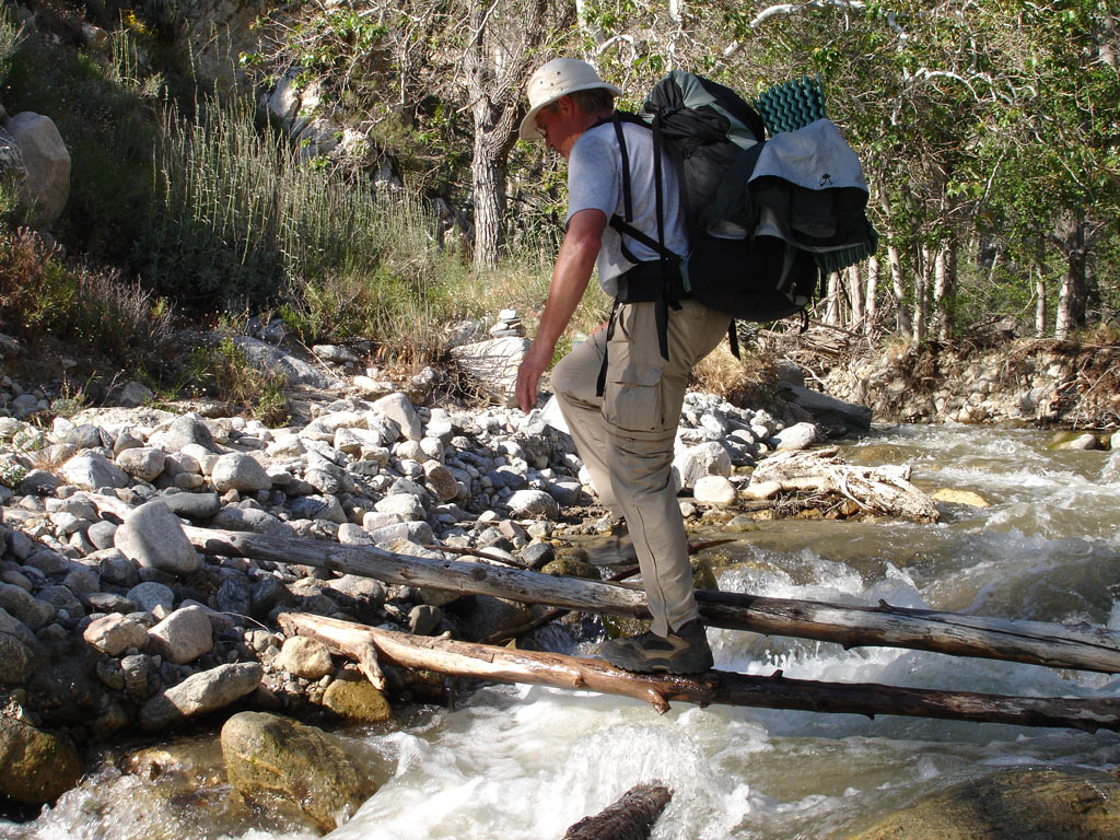 Crossing Mission Creek in southern California.