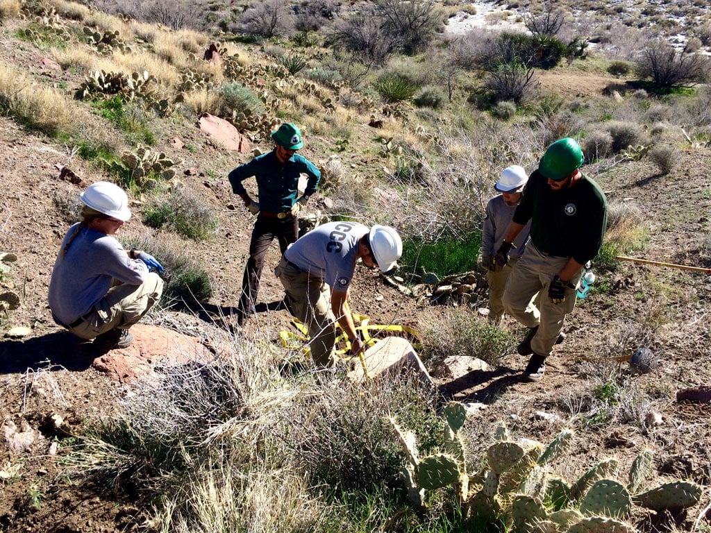 Teaching corp crews how to bring big rocks uphill. Photo by Sophia Efremov.