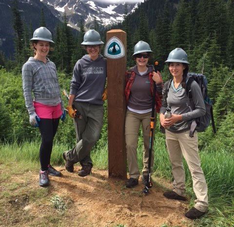 A new trail marker at Rainy Pass. Photo by Bill Hawley
