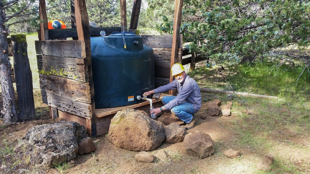 The new water tank is a long-term solution for hikers traversing California's dry Hat Creek Rim