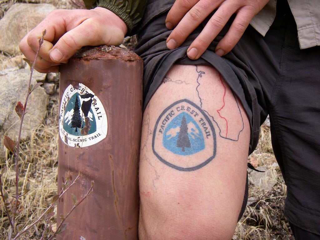 Lint's Pacific Crest Trail tattoo.