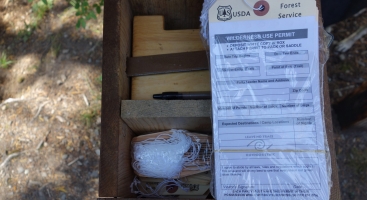 This is a pretty typical wilderness permit box. When you see something like this, please fill out a permit.