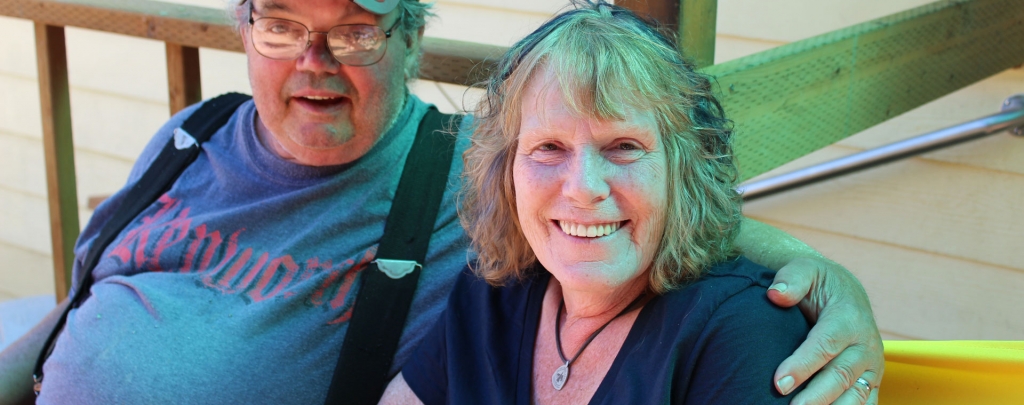 Jerry and Andrea Dinsmore on their deck in September 2017. Photo by Diane Altman.