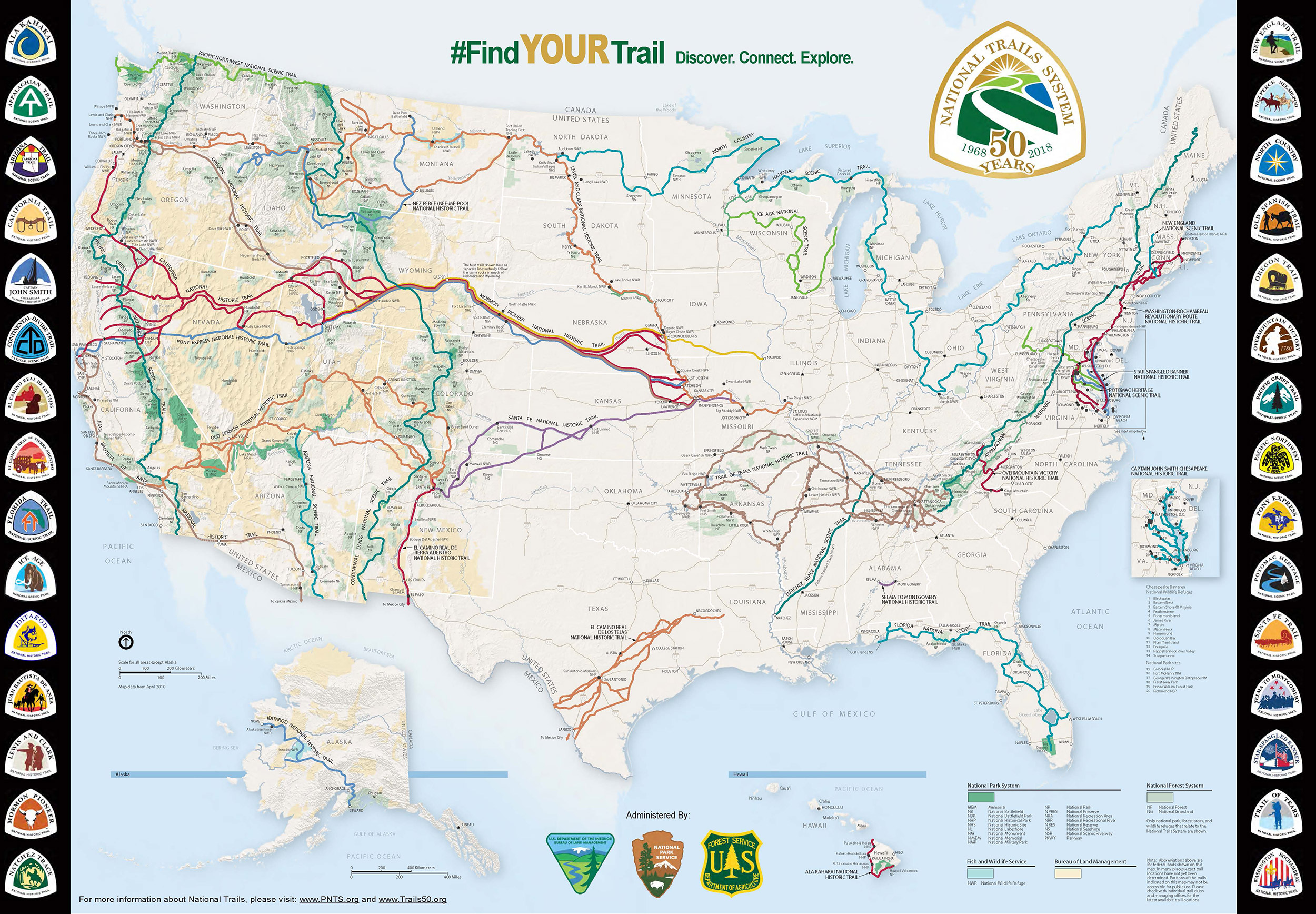National Trails System map
