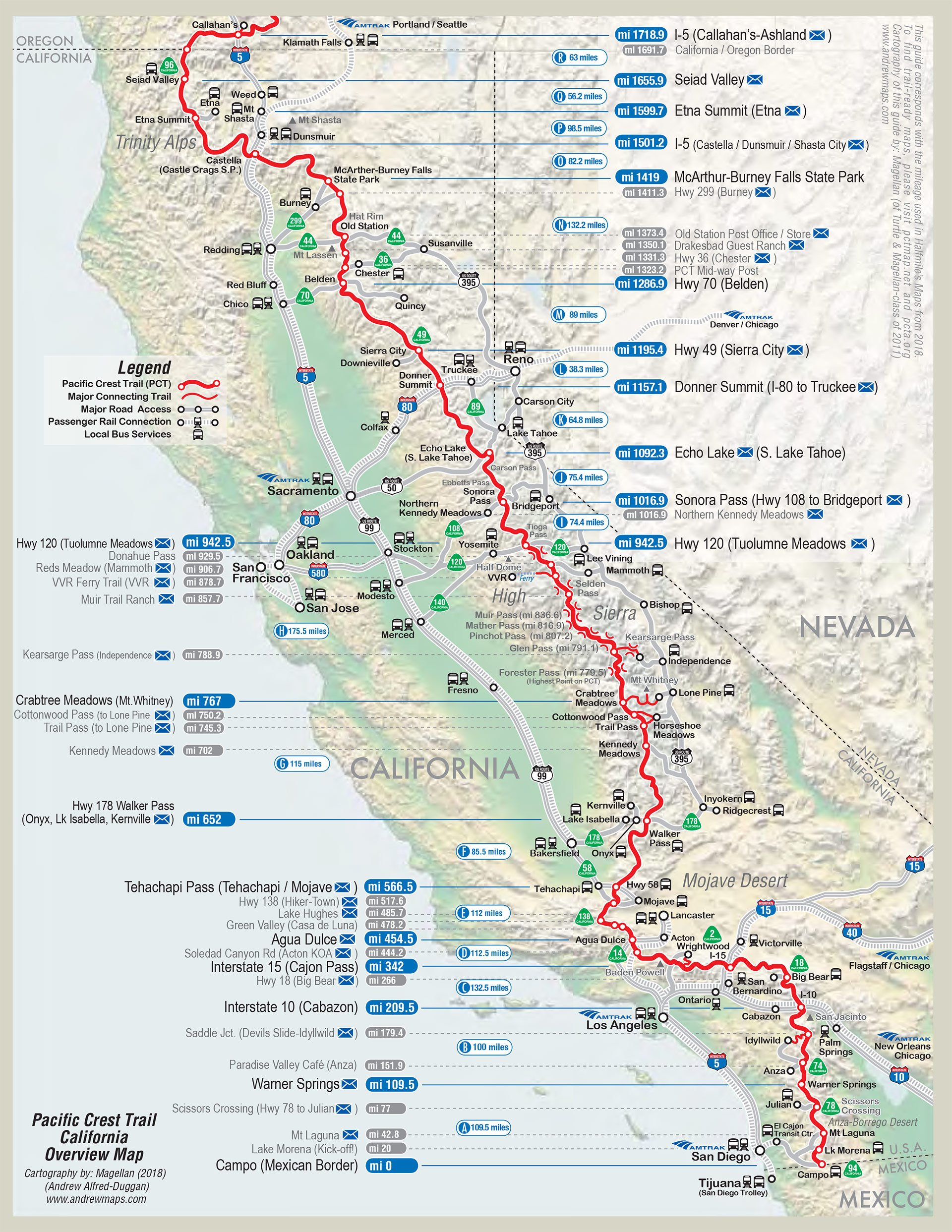 PCT resupply towns and locations Pacific Crest Trail Association