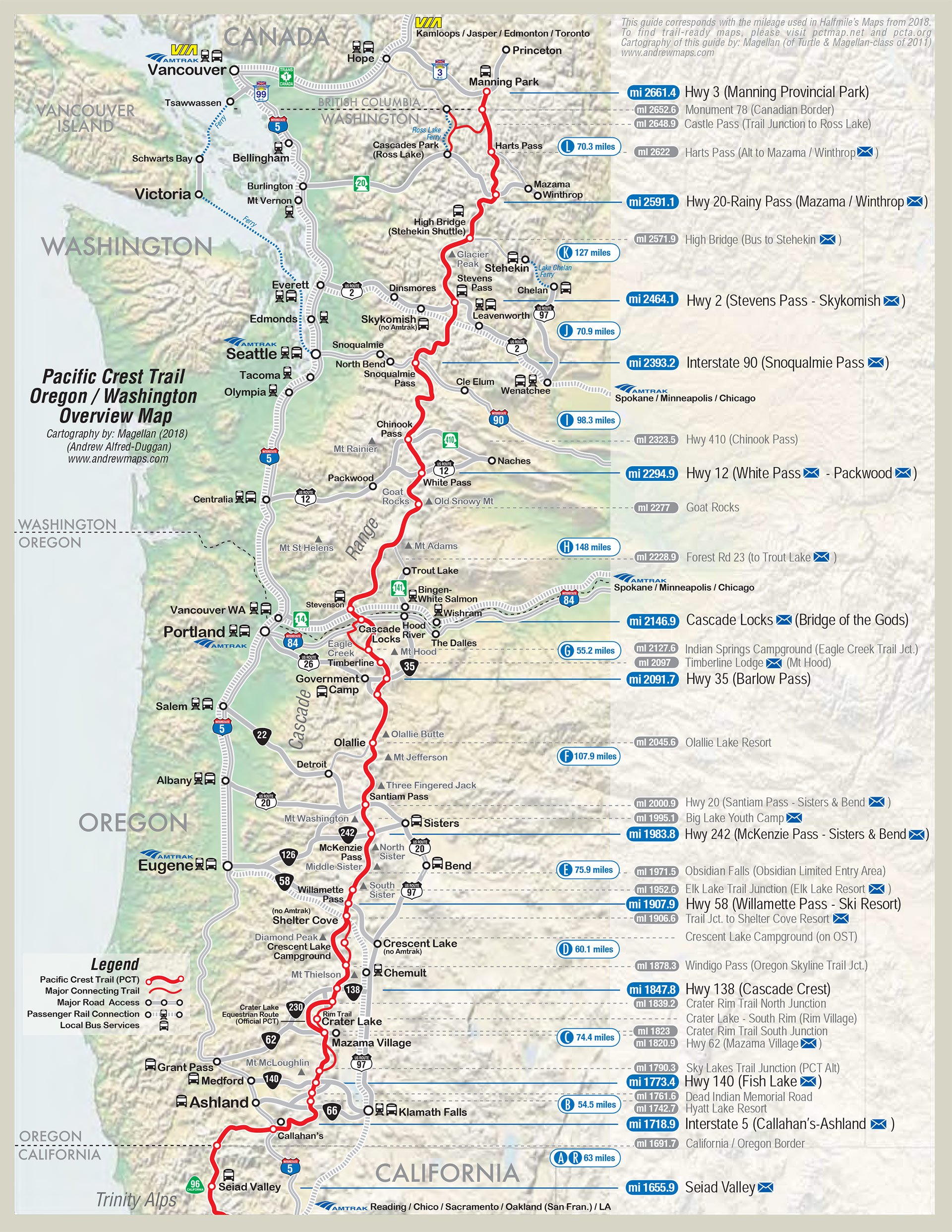 Overview maps - Pacific Crest Trail Association