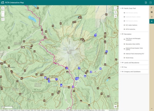 Exploring the PCT from Home on - Mount Hood Pct Map 500x362