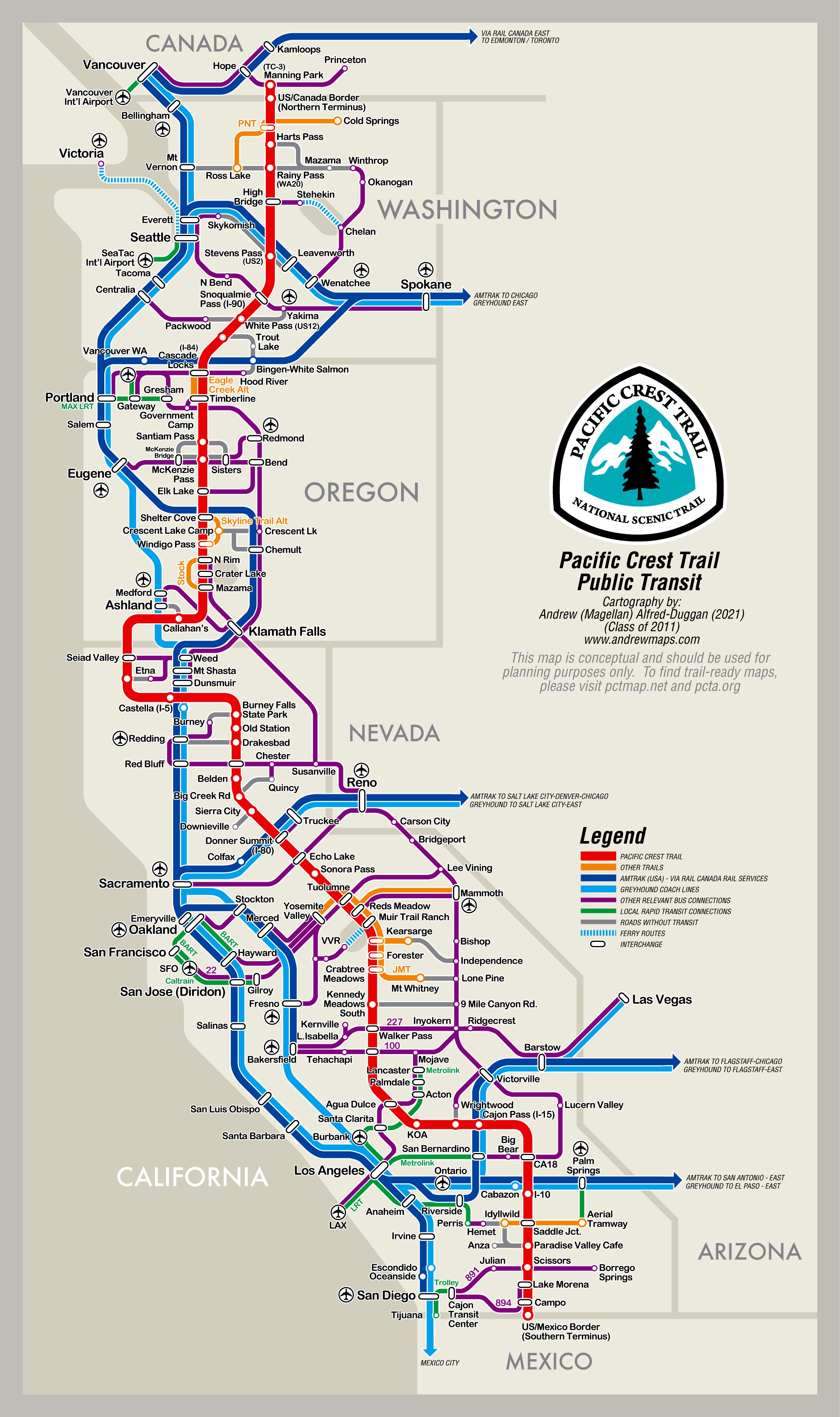 Pacific Crest Trail Map